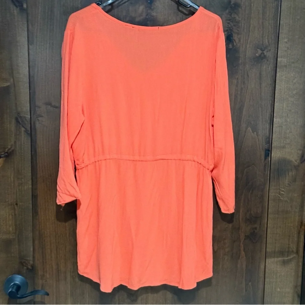 NWT Buckle Dress Womens Size S BKE red coral 3/4 sleeve v neck - Picture 7 of 7